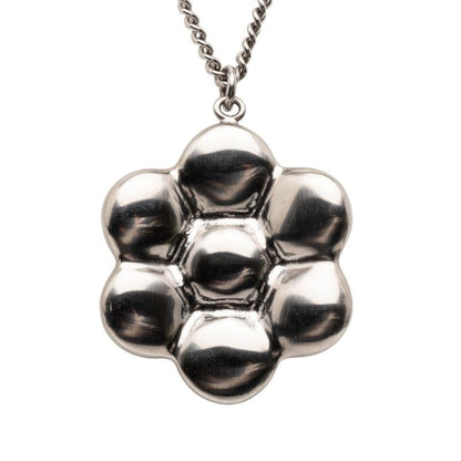 Chanel Cocomark Pendant Necklace Silver Metal