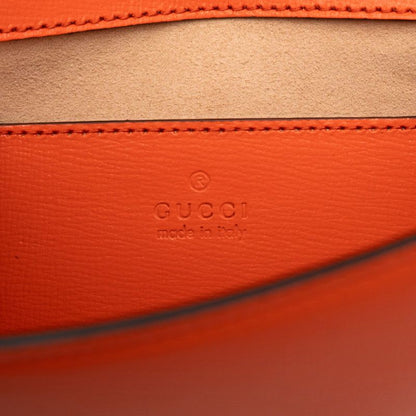 Gucci Horsebid Chain Shoulder Bag Orange Leather Women's