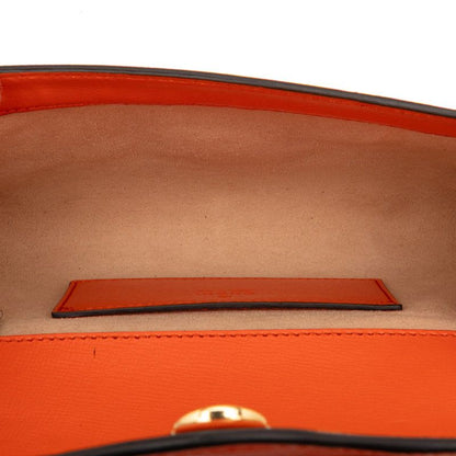 Gucci Horsebid Chain Shoulder Bag Orange Leather Women's
