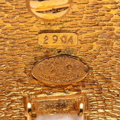 Chanel Cocomark Earrings Braided Gold Plated Women's