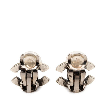 Chanel Cocomark Earrings Silver Metal Ladies