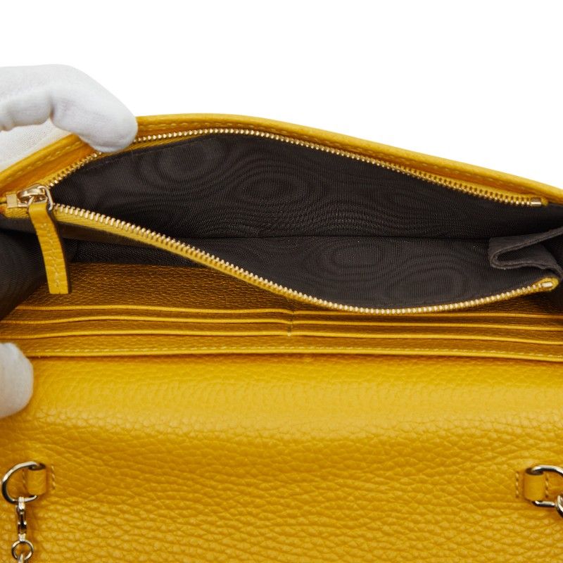 Gucci Soho Chain Wallet Long Wallet 598211 Yellow Leather Women's Gucci