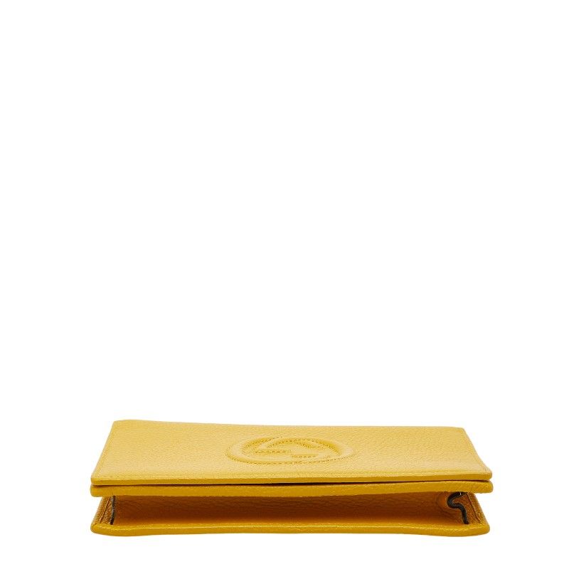 Gucci Soho Chain Wallet Long Wallet 598211 Yellow Leather Women's Gucci