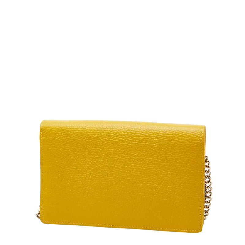 Gucci Soho Chain Wallet Long Wallet 598211 Yellow Leather Women's Gucci