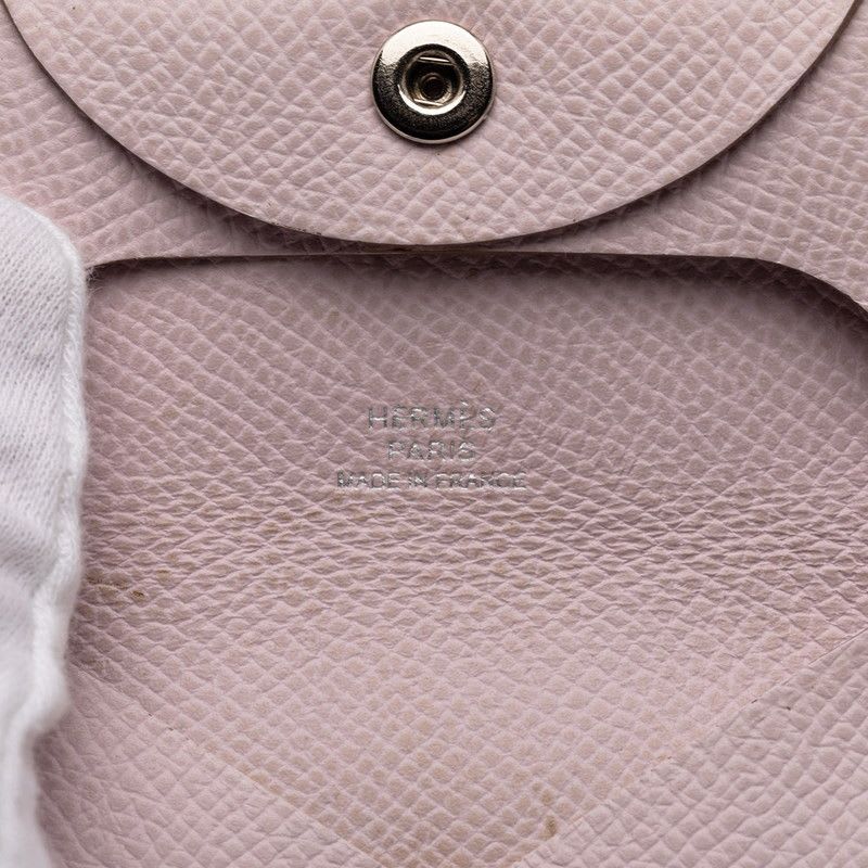 Hermes Bastia Coin Case Purse Mauve Pale Light Pink Vaux Epson