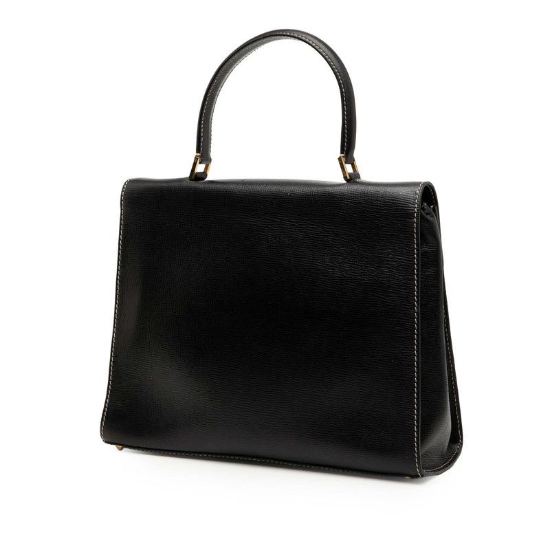 Celine Logo Black Leather Women's