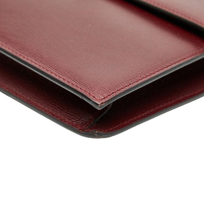 Cartier Mustline Crossbody Shoulder Bag Wine Red Bordeaux Leather Ladies