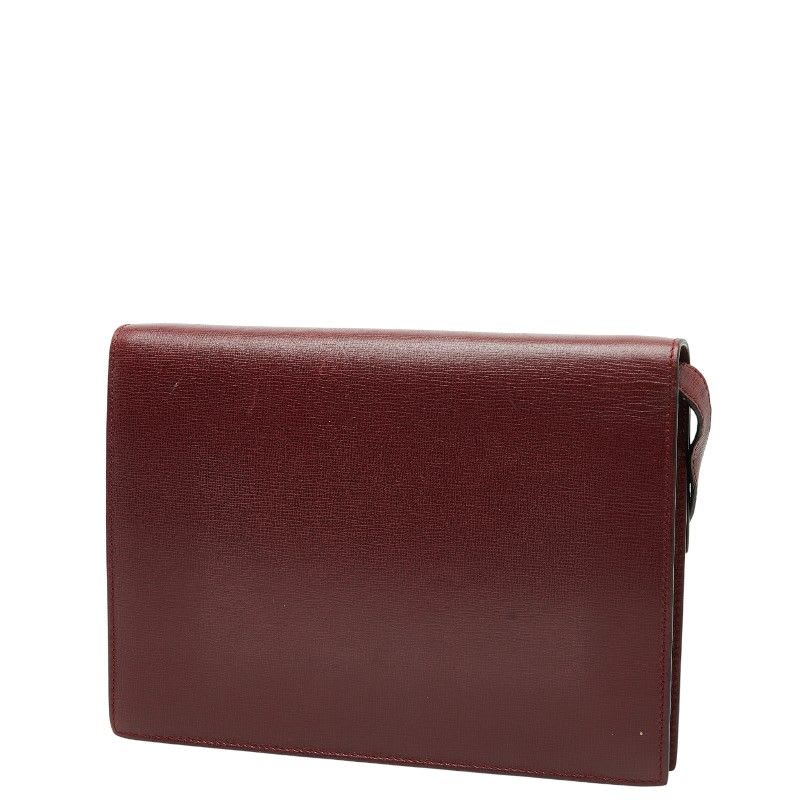Cartier Mustline Crossbody Shoulder Bag Wine Red Bordeaux Leather Ladies