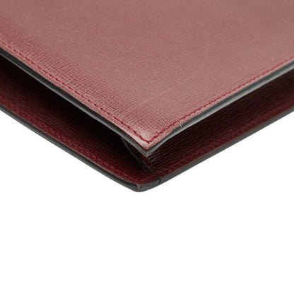 Cartier Mustline Crossbody Shoulder Bag Wine Red Bordeaux Leather Ladies