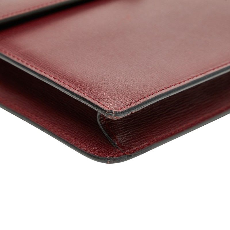 Cartier Mustline Crossbody Shoulder Bag Wine Red Bordeaux Leather Ladies