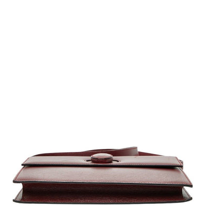 Cartier Mustline Crossbody Shoulder Bag Wine Red Bordeaux Leather Ladies