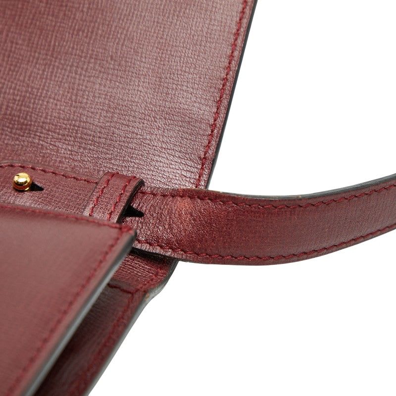 Cartier Mustline Crossbody Shoulder Bag Wine Red Bordeaux Leather Ladies