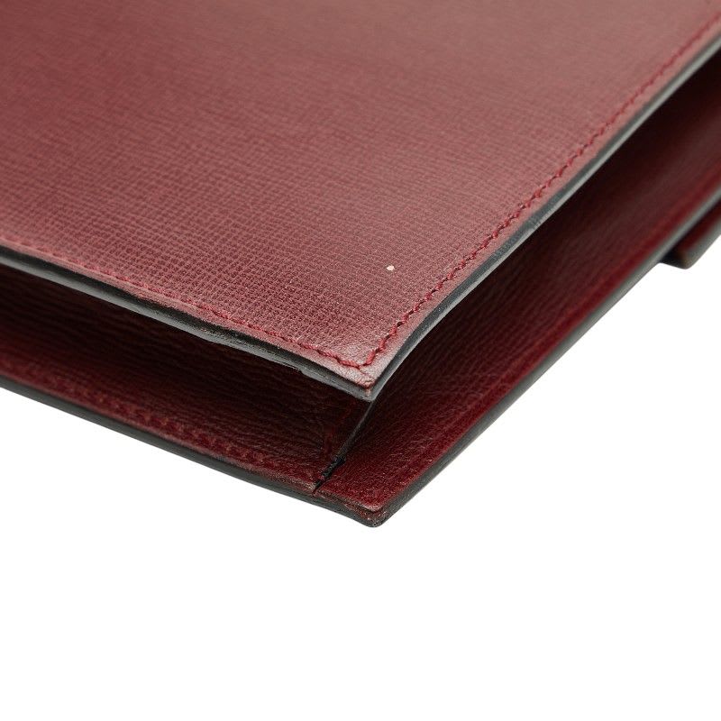 Cartier Mustline Crossbody Shoulder Bag Wine Red Bordeaux Leather Ladies