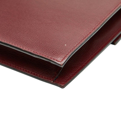 Cartier Mustline Crossbody Shoulder Bag Wine Red Bordeaux Leather Ladies