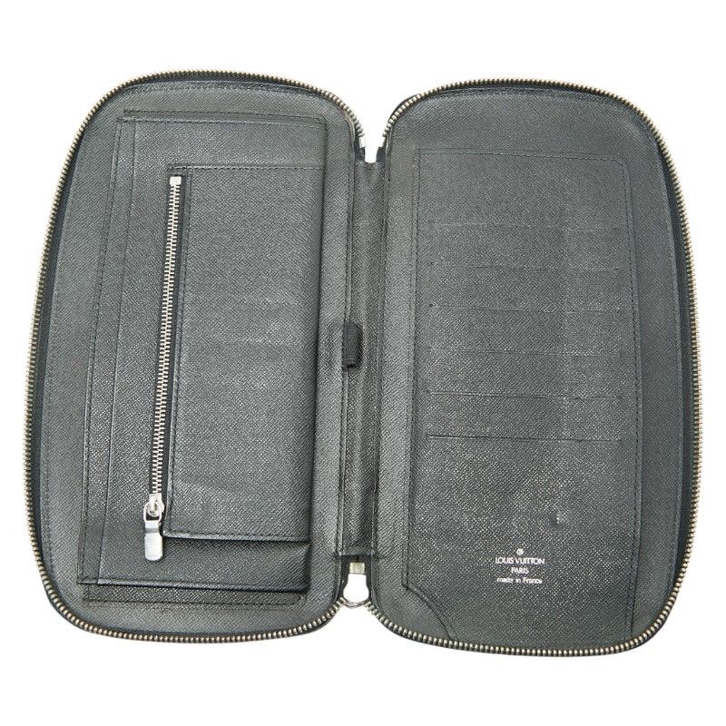 Louis Vuitton Taiga Organizer Ator Round Zipper Long Wallet Travel Case