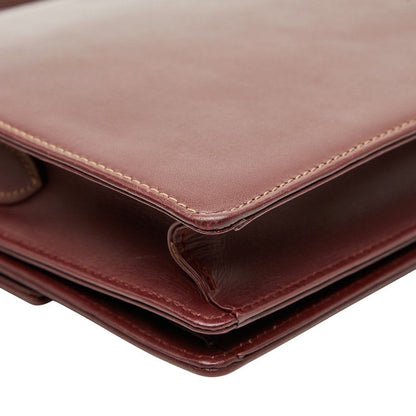 Cartier Crossbody Shoulder Bag Wine Red Bordeaux Leather Ladies