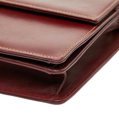 Cartier Crossbody Shoulder Bag Wine Red Bordeaux Leather Ladies