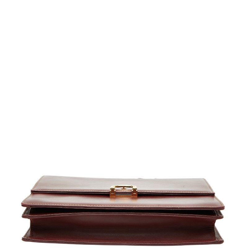 Cartier Crossbody Shoulder Bag Wine Red Bordeaux Leather Ladies