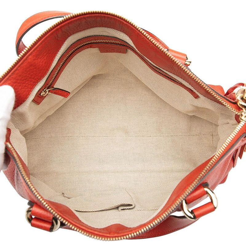 Gucci Interlocking G Soho Handbag Shoulder Bag 2WAY 308362 Orange Leather
