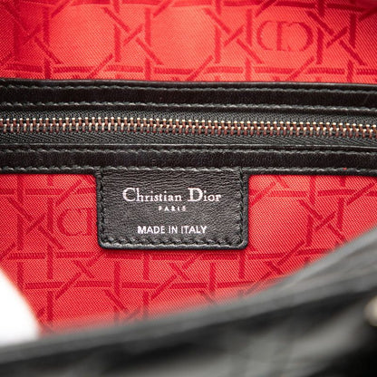 Dior Cannage Lady Dior Handbag Shoulder Bag 2WAY Black Lambskin Ladies Dior