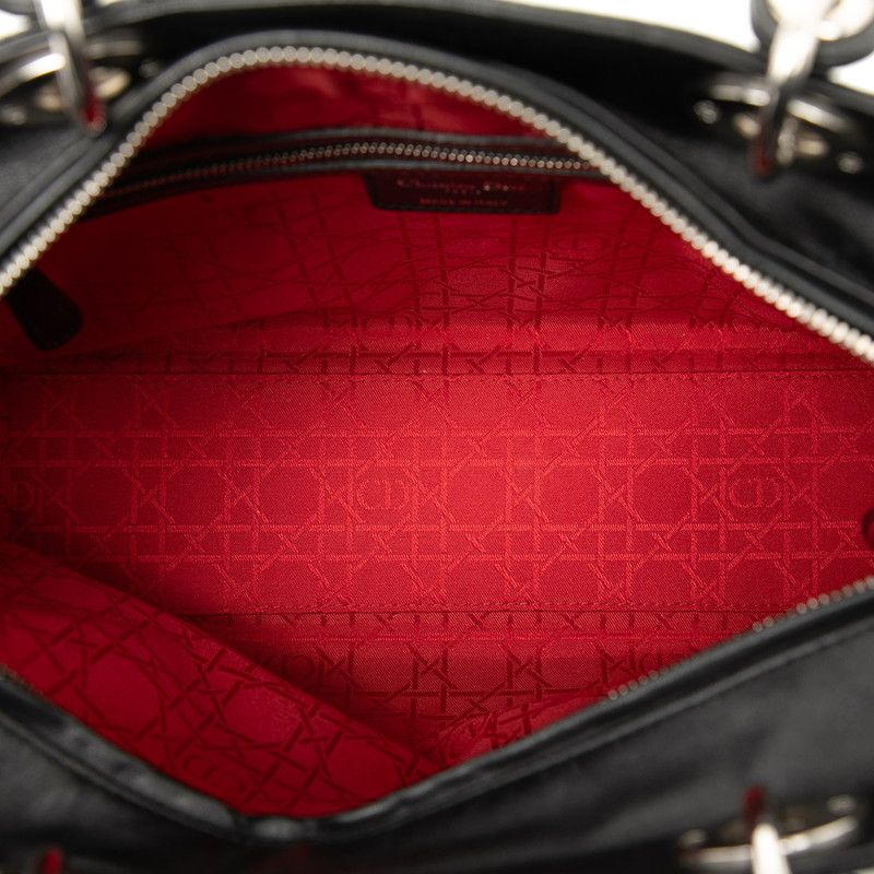 Dior Cannage Lady Dior Handbag Shoulder Bag 2WAY Black Lambskin Ladies Dior