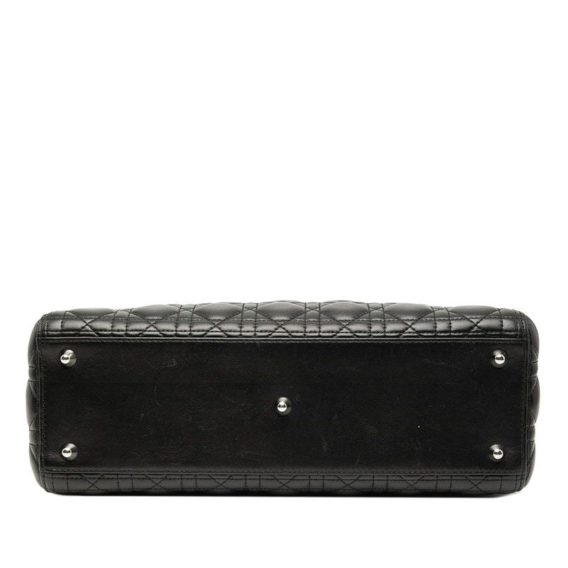 Dior Cannage Lady Dior Handbag Shoulder Bag 2WAY Black Lambskin Ladies Dior