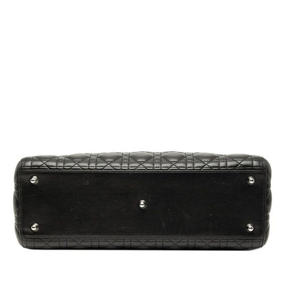 Dior Cannage Lady Dior Handbag Shoulder Bag 2WAY Black Lambskin Ladies Dior