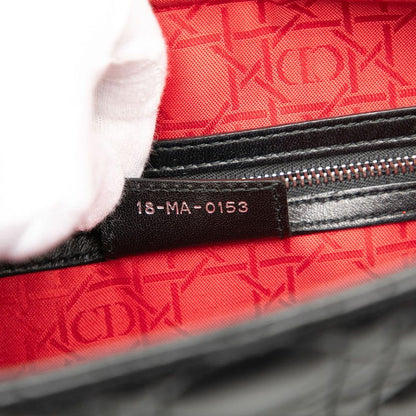Dior Cannage Lady Dior Handbag Shoulder Bag 2WAY Black Lambskin Ladies Dior
