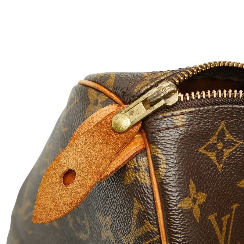 Louis Vuitton Monogram Speedy 30 Handbag Mini Boston Bag M41526 Brown PVC