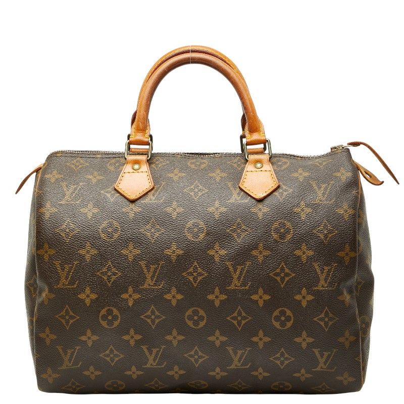 Louis Vuitton Monogram Speedy 30 Handbag Mini Boston Bag M41526 Brown PVC