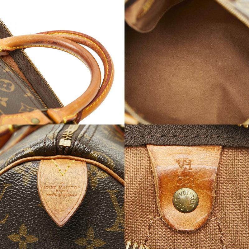 Louis Vuitton Monogram Speedy 30 Handbag Mini Boston Bag M41526 Brown PVC