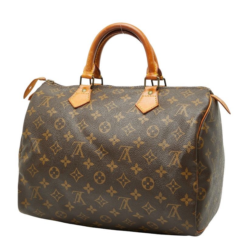 Louis Vuitton Monogram Speedy 30 Handbag Mini Boston Bag M41526 Brown PVC