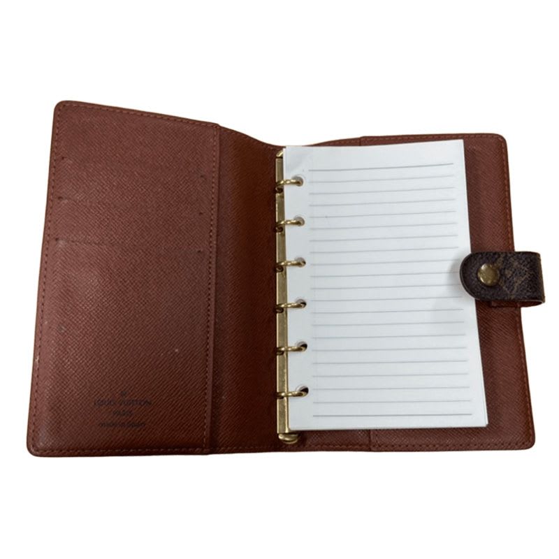 Louis Vuitton Monogram Agenda PM Brown PVC Leather Women's