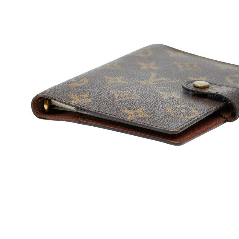 Louis Vuitton Monogram Agenda PM Brown PVC Leather Women's