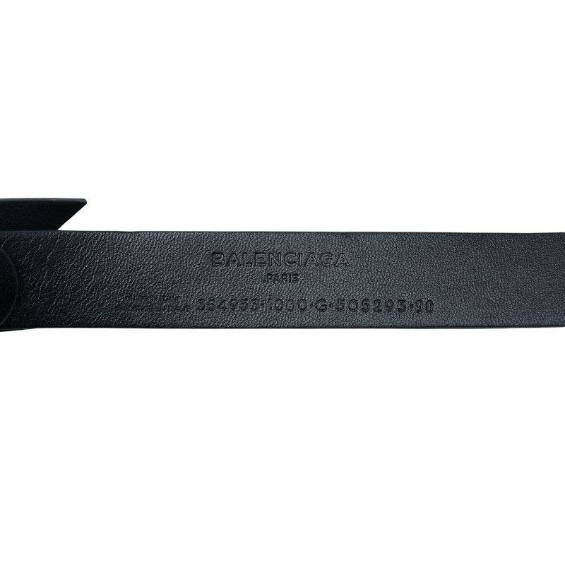 Balenciaga Ribbon Black Leather Men's