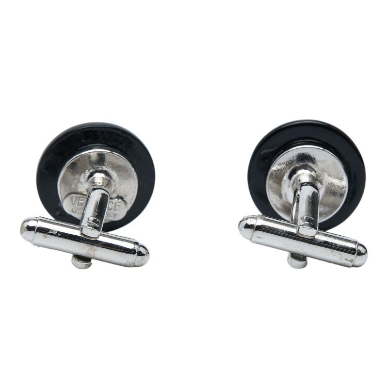 Versace Medusa Silver Black Metal Men's Versace