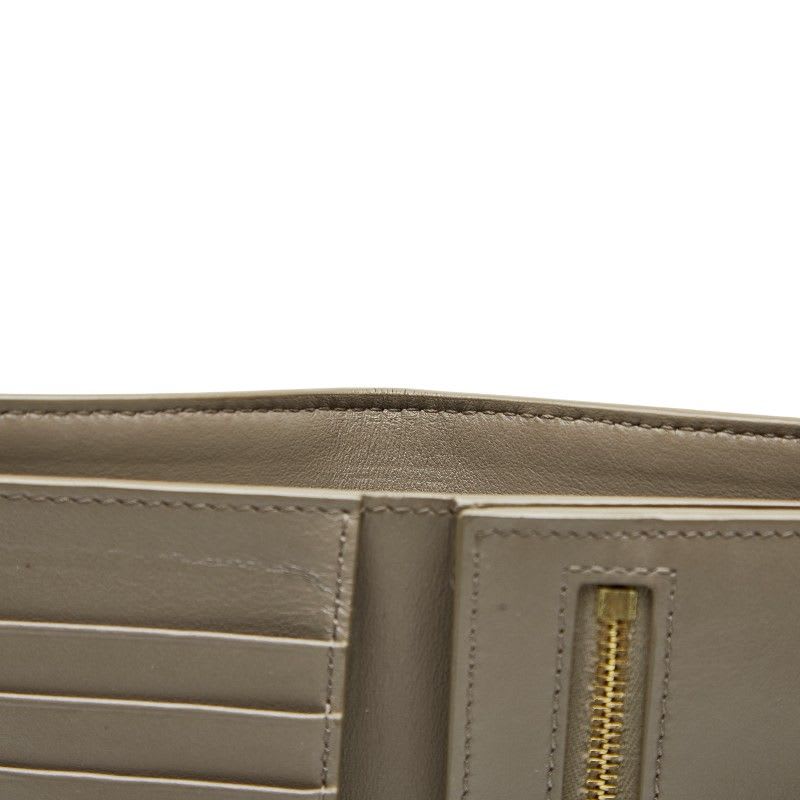 Celine Medium Strap Wallet Beige Blue Leather Women's