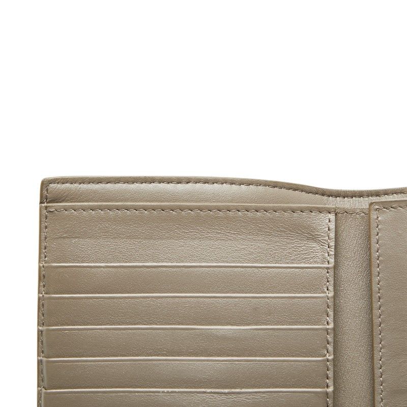 Celine Medium Strap Wallet Beige Blue Leather Women's