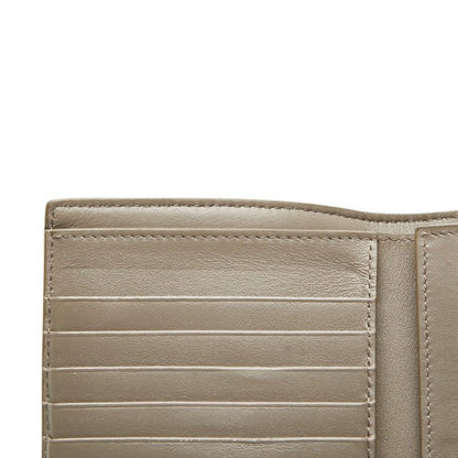Celine Medium Strap Wallet Beige Blue Leather Women's