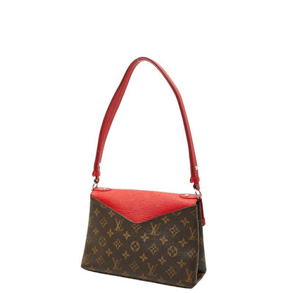 Louis Vuitton Monogram Epi Saint Michel Coquelicot Red Brown PVC Leather
