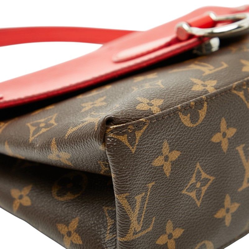 Louis Vuitton Monogram Epi Saint Michel Coquelicot Red Brown PVC Leather