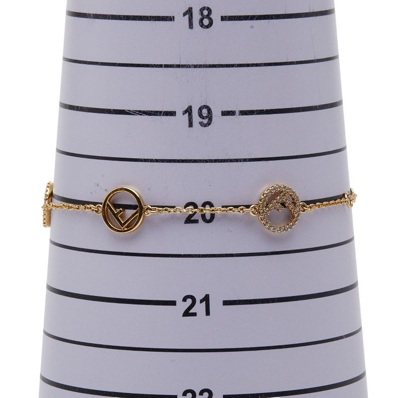 Fendi Fs Gold Plated Rhinestone Womens