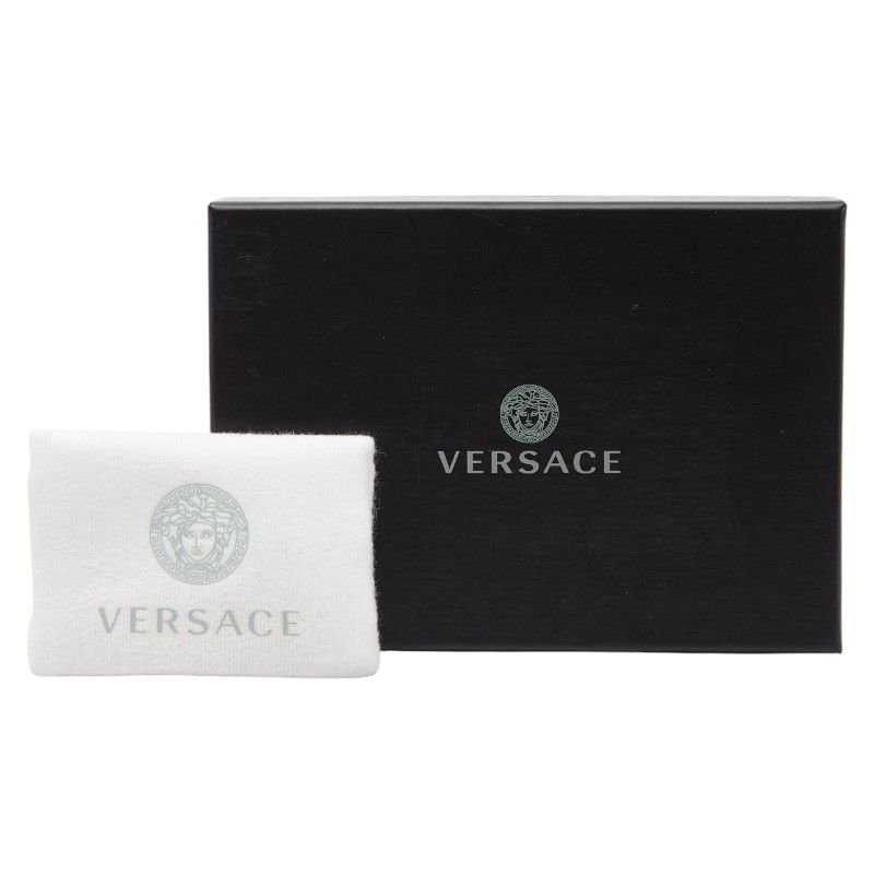 Versace Virtus Card Case Coin Case Blue Leather Ladies Versace