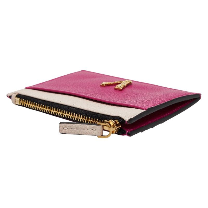 Versace Virtus Card Case Coin Case Pink Leather Ladies Versace