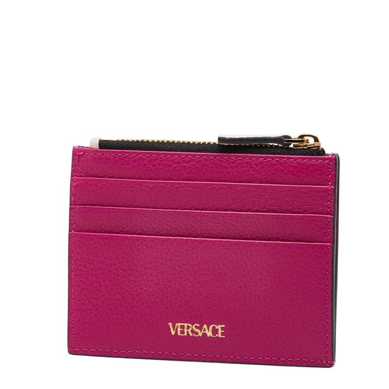 Versace Virtus Card Case Coin Case Pink Leather Ladies Versace
