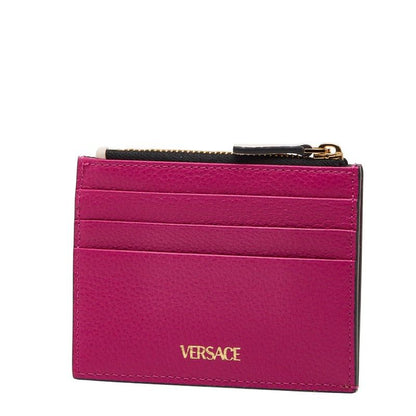 Versace Virtus Card Case Coin Case Pink Leather Ladies Versace