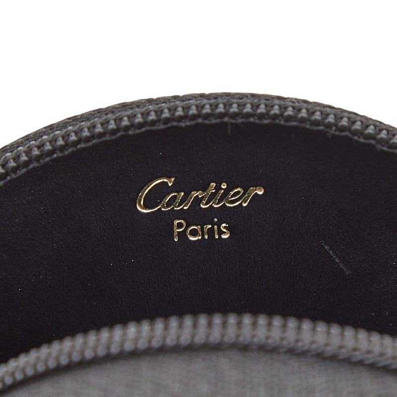 Cartier Panthere Round Black Gold Leather Ladies