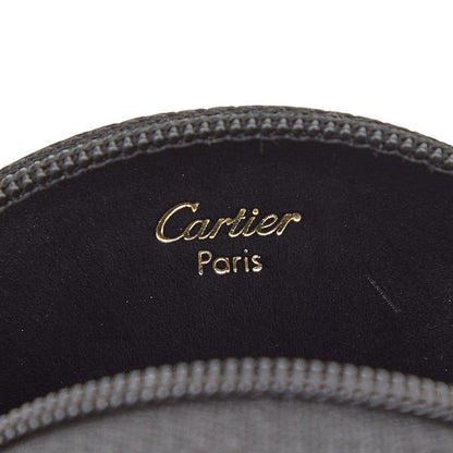 Cartier Panthere Round Black Gold Leather Ladies