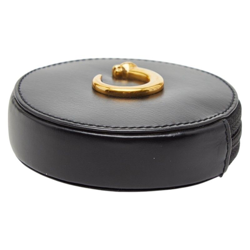Cartier Panthere Round Black Gold Leather Ladies