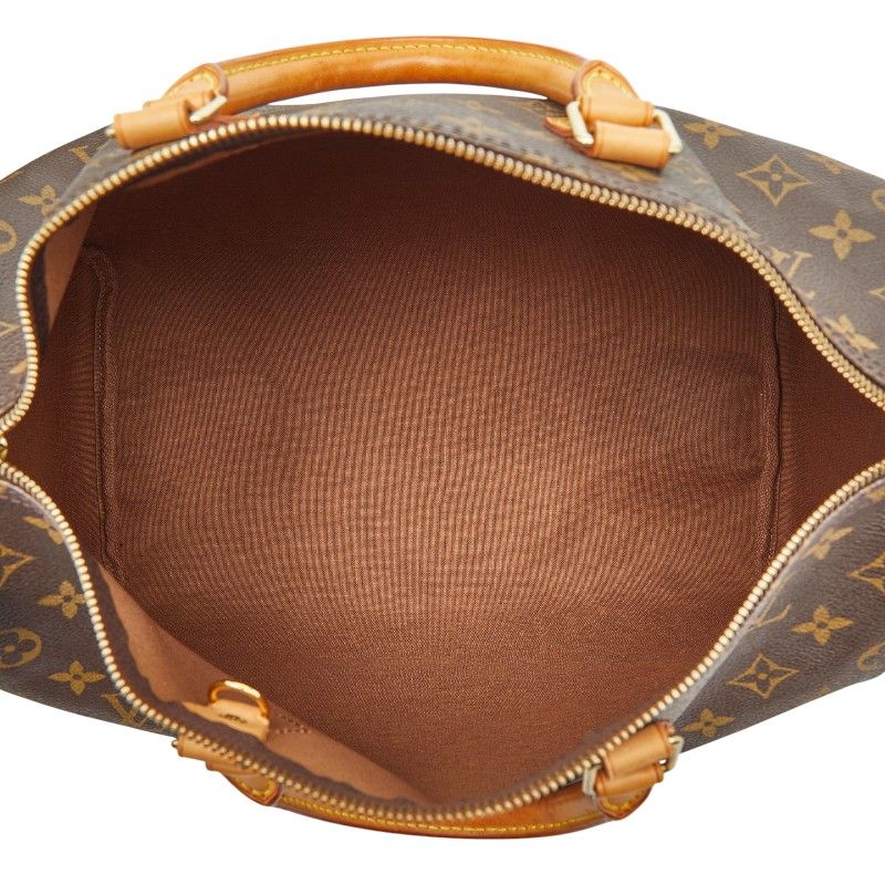 Louis Vuitton Monogram Speedy 35 Handbag Boston Bag M41107 Brown PVC Leather